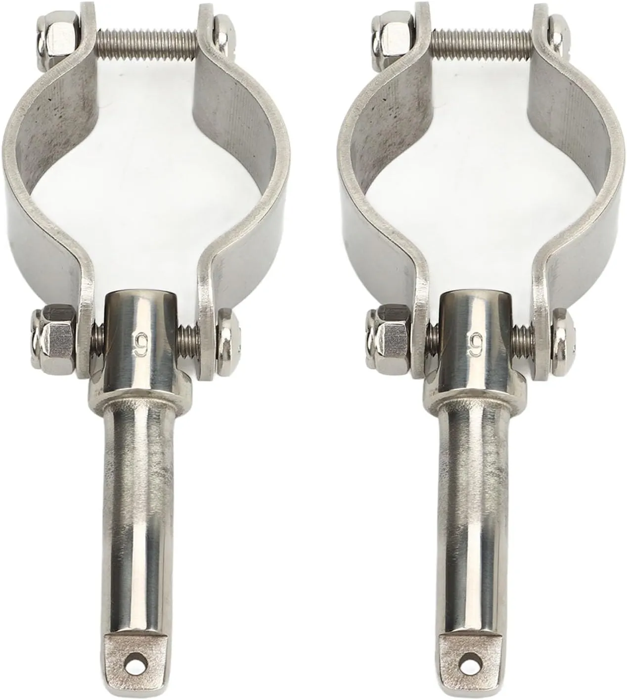 2Pcs Heavy Duty Clamp On Oarlock, 304 Stainless Steel Polished Finish, 15/8in Size, for Marine Boats Water Rafts Kayaks, Installation No Drilling, Stable Connection