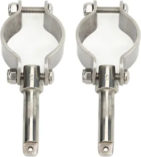 2Pcs Heavy Duty Clamp On Oarlock, 304 Stainless Steel Polished Finish, 15/8in Size, for Marine Boats Water Rafts Kayaks, Installation No Drilling, Stable Connection