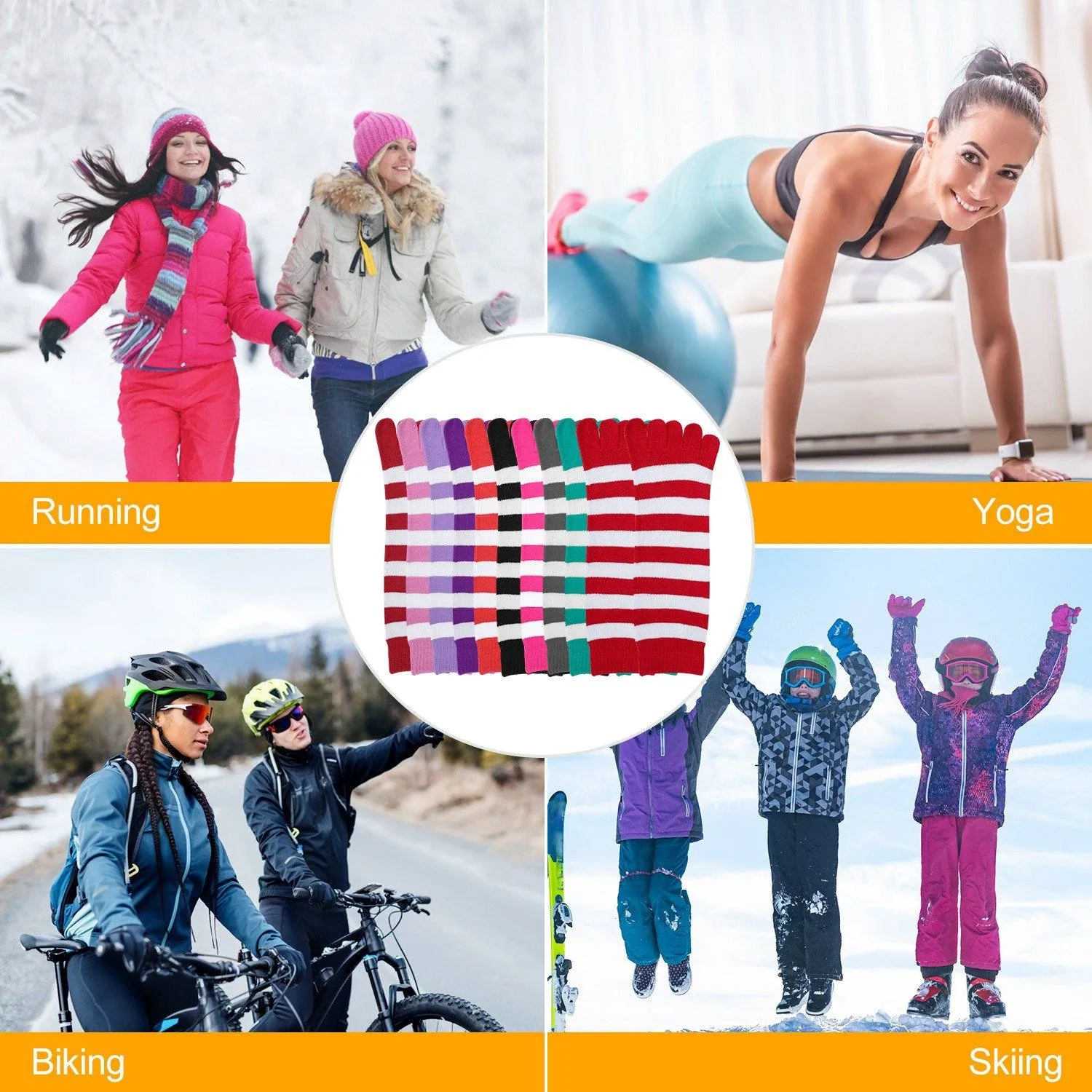 6-Pair: 5 Toes Socks Soft Breathable Ankle Socks
