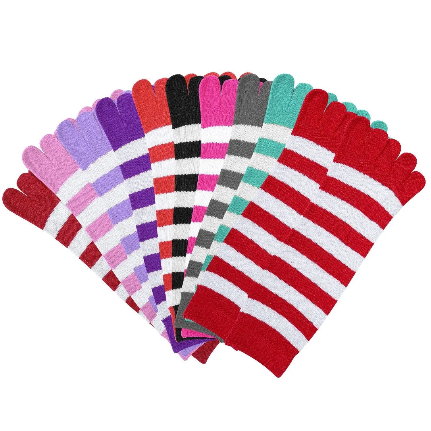 6-Pair: 5 Toes Socks Soft Breathable Ankle Socks