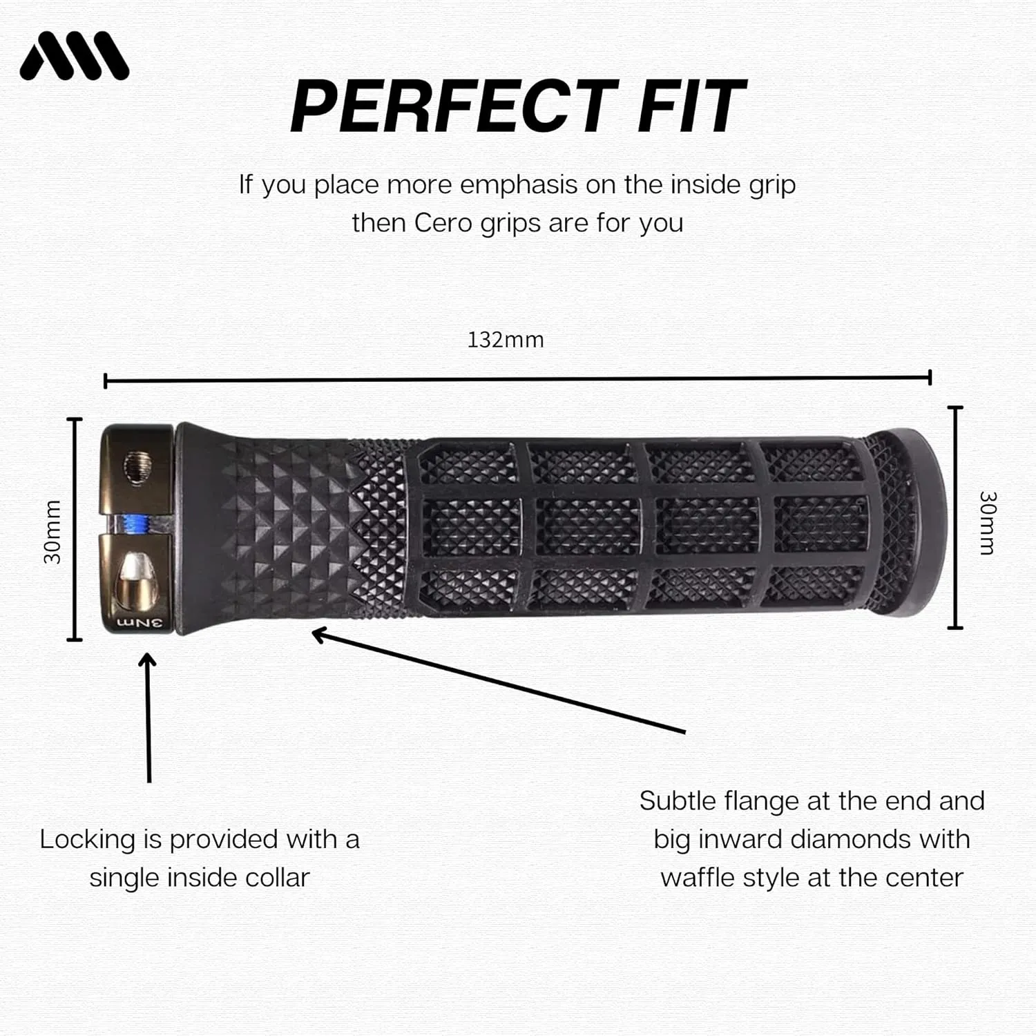 All Mountain Style AMS Cero Grips - Lock-on Dual Pattern, Dual Density, Under 3.52 Ounces Grips