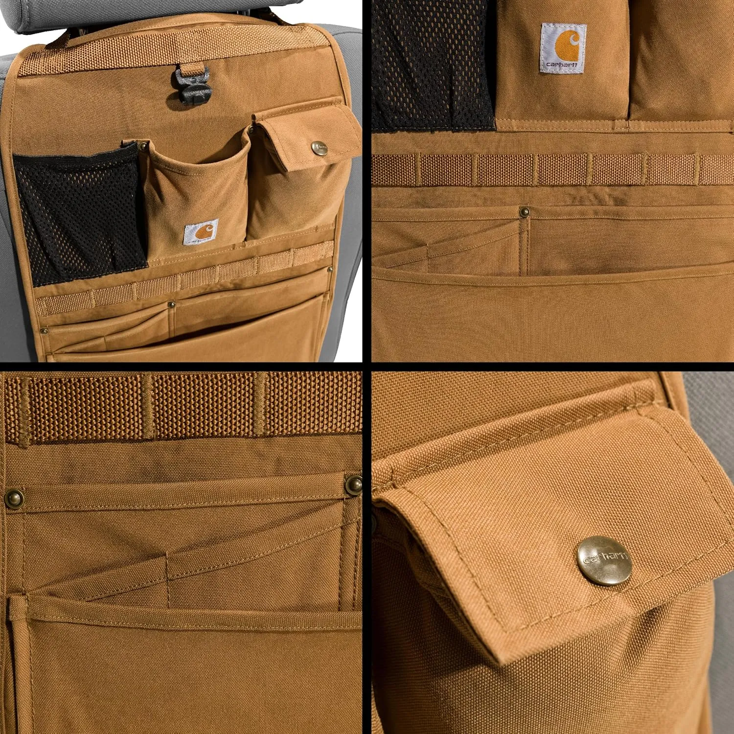 Carhartt Universal Nylon Duck Seat Back Organizer, Carhartt Brown