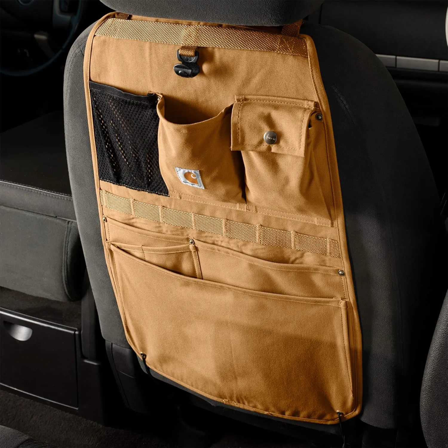 Carhartt Universal Nylon Duck Seat Back Organizer, Carhartt Brown