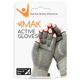 Compression Glove IMAK® Compression Active Open Finger Small Wrist Length Hand Specific Pair Cotton - Brownmed  Mfr# A20185