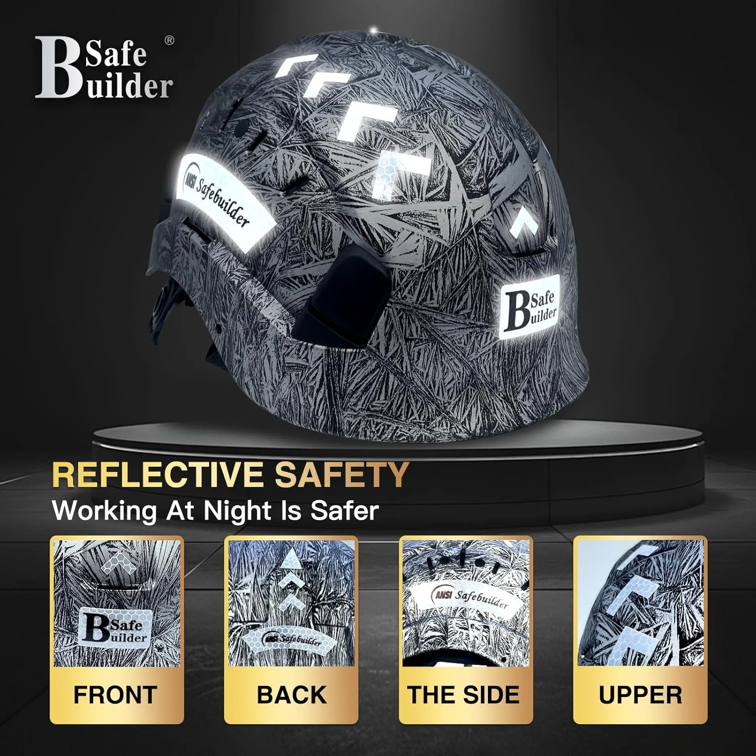 Construction Safety Helmet ABS Hard Hat Adjustable Ventilation System Hardhats Industrial Work Head Protection for Men Certified ANSI/ISEA Z89.1