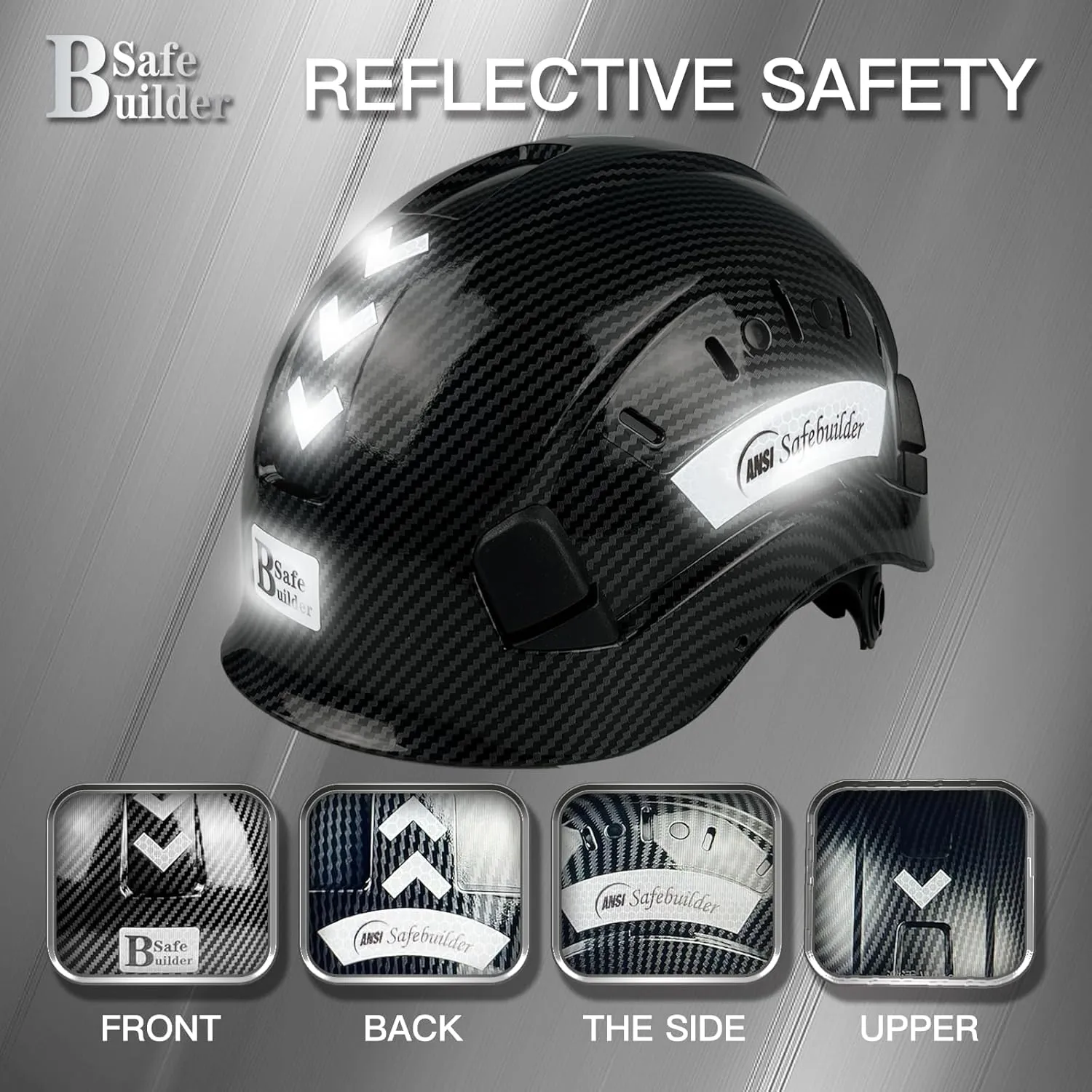 Construction Safety Helmet ABS Hard Hat Adjustable Ventilation System Hardhats Industrial Work Head Protection for Men Certified ANSI/ISEA Z89.1