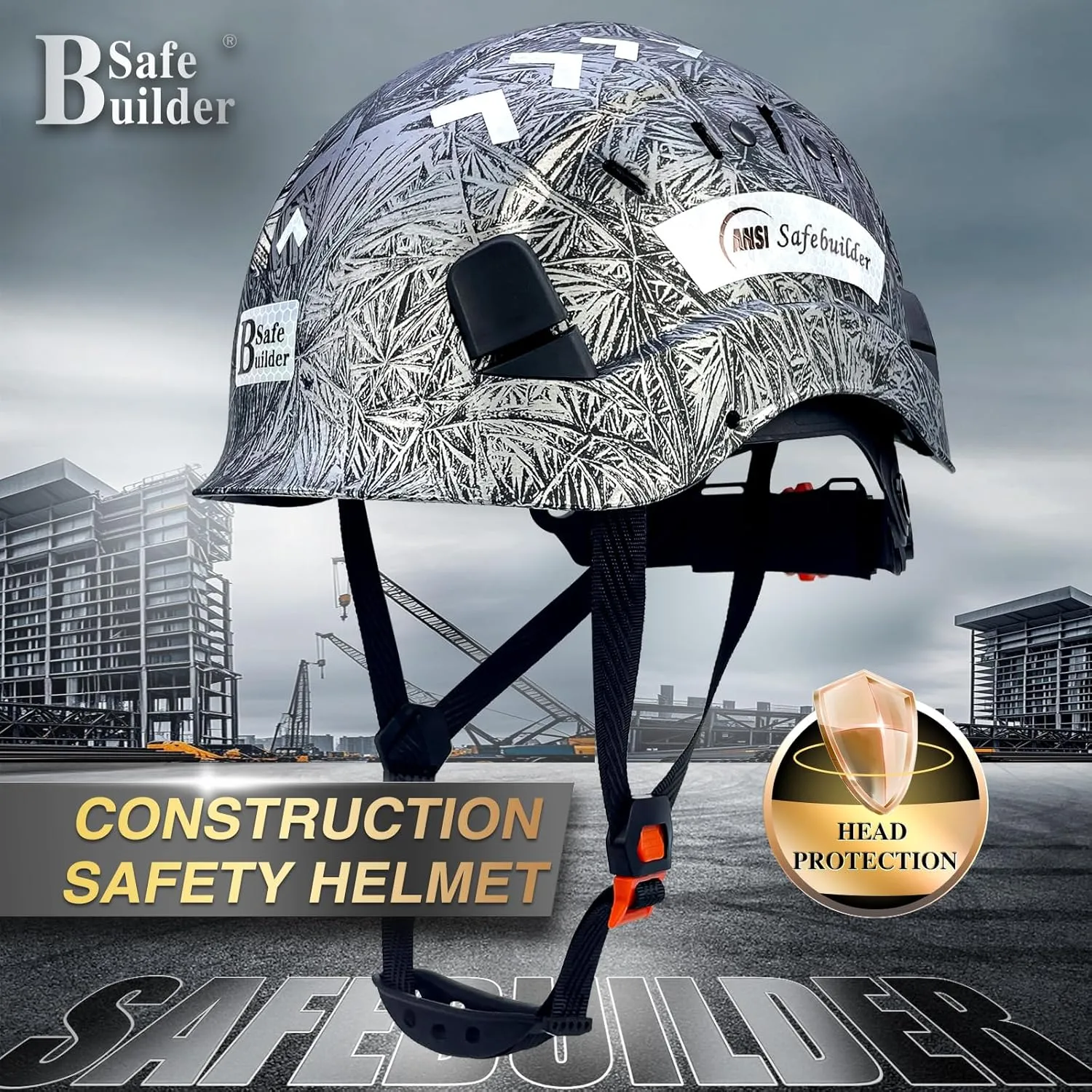 Construction Safety Helmet ABS Hard Hat Adjustable Ventilation System Hardhats Industrial Work Head Protection for Men Certified ANSI/ISEA Z89.1