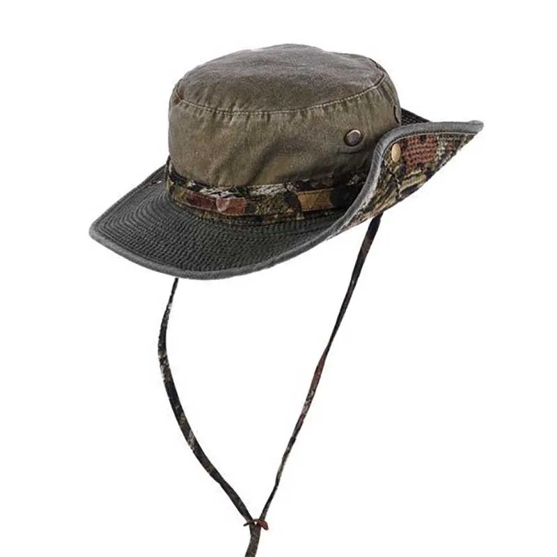 Cotton Boonie Country Camo Brim with Chin Strap - Mossy Oak Hats