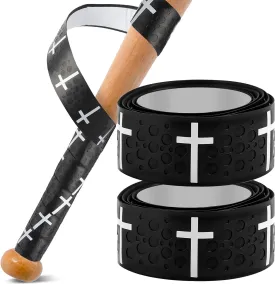 Cross Baseball Bat Grip Tape, 1.75mm Thickness, 2-Pack, Precut Religious Design Wraps for Baseball Softball Cricket