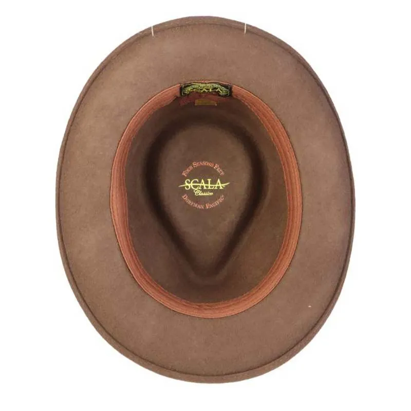 Crushable Water Repellent Wool Felt Fedora Hat - Scala Hat