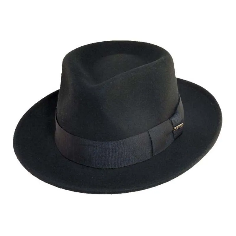 Crushable Water Repellent Wool Felt Fedora Hat - Scala Hat