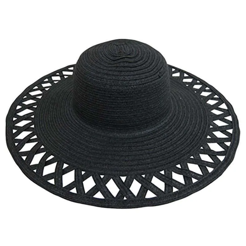 Cutout Brim Straw Summer Hat, White - Boardwalk Style