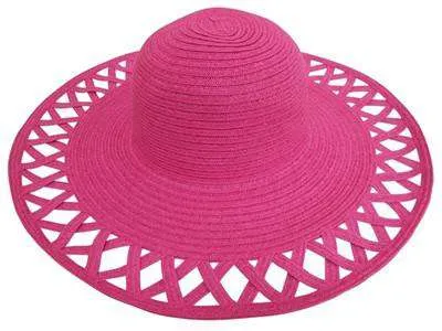 Cutout Brim Straw Summer Hat, White - Boardwalk Style