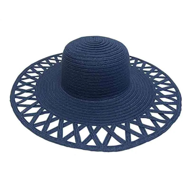 Cutout Brim Straw Summer Hat, White - Boardwalk Style