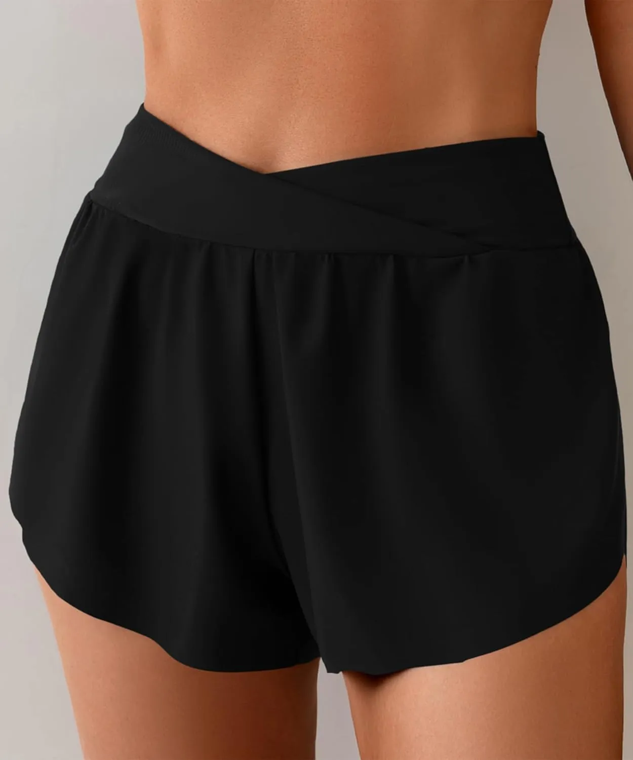 Eomenie Women's Swim Board Shorts High Waisted Bathing Suit Bottom Flowy Swim Trunks Swimsuit Bottom with Built-in Brief