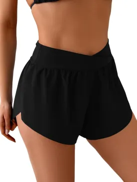 Eomenie Women's Swim Board Shorts High Waisted Bathing Suit Bottom Flowy Swim Trunks Swimsuit Bottom with Built-in Brief
