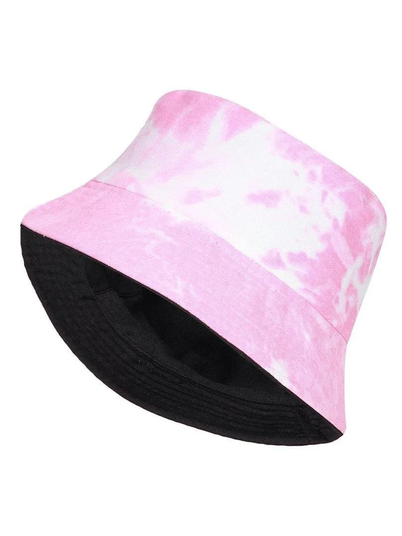 FabSeasons Pink Reversible Tie-Dye Bucket Hats