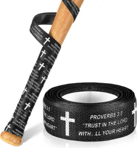 Faith Cross Baseball Bat Grip Tapes 1.5mm Precut and Full Adhesive Softball Grip Tape,Non-Slip Baseball Bat Wrap Religious Cricket Batting Tape Replacement