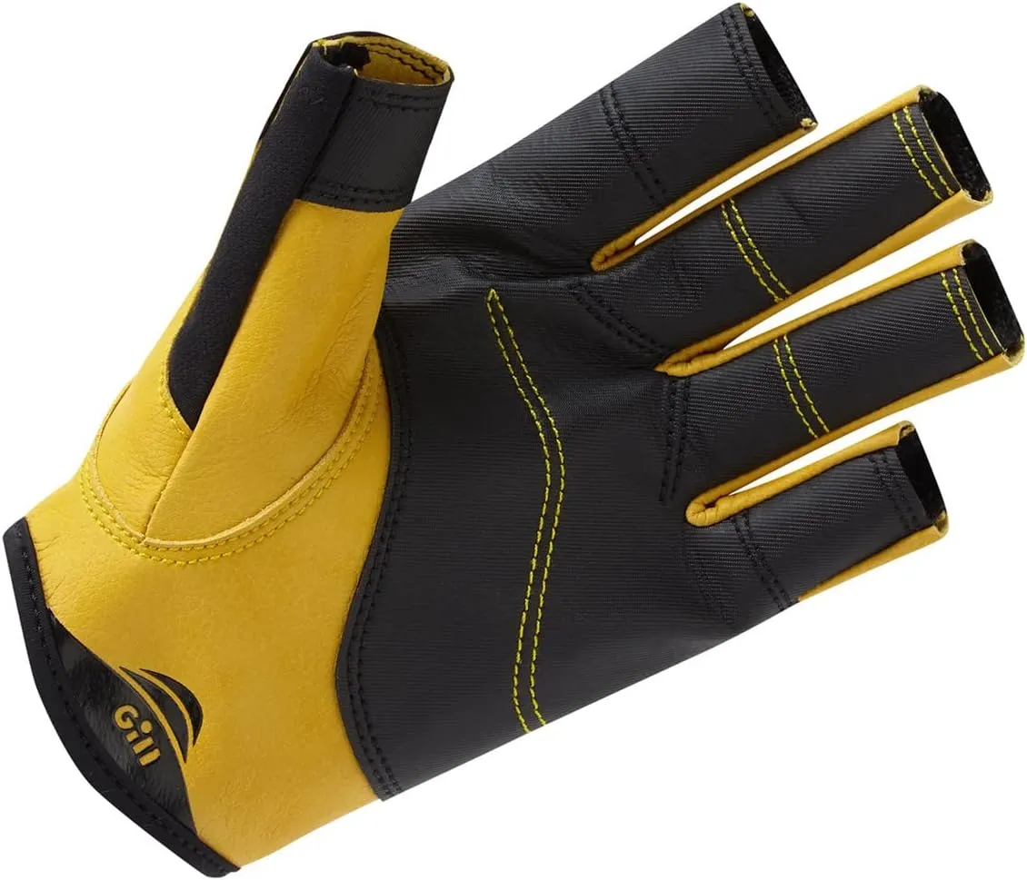 Gill Pro Sailing Gloves - Short Finger with 3/4 Length Fingers for Boating, Dinghy, SUP, Kayaking or Windsurfing