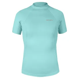 Girls Premium Stretch Solid Short Sleeve Performance Fit UV Top - Glacier Blue