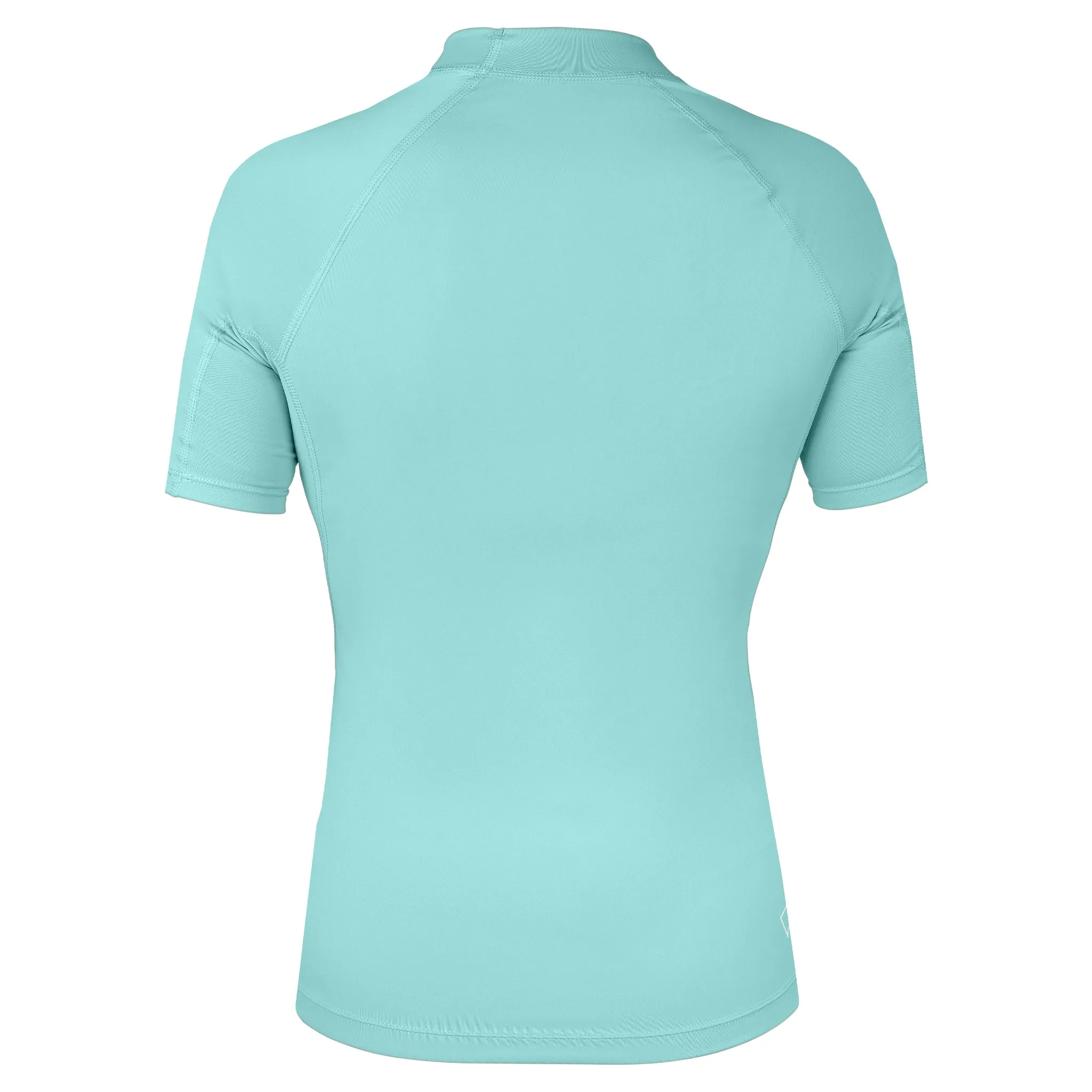 Girls Premium Stretch Solid Short Sleeve Performance Fit UV Top - Glacier Blue