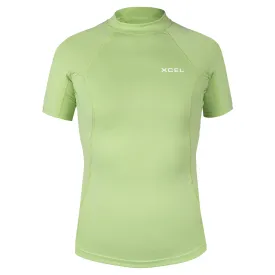 Girls Premium Stretch Solid Short Sleeve Performance Fit UV Top - Lemongrass