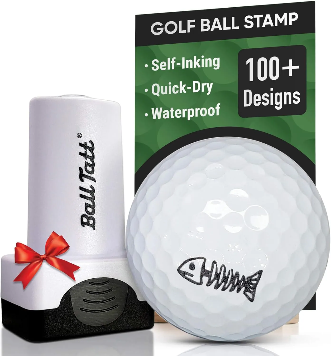 Golf Ball Stamp - Self-Inking Marker - Quick-Dry Permanent Marking Tool, No Leaks or Refills, Reusable & Waterproof Golfing Stamper - Ideal Gift for Golfers, Dads, (Animals and Plants)