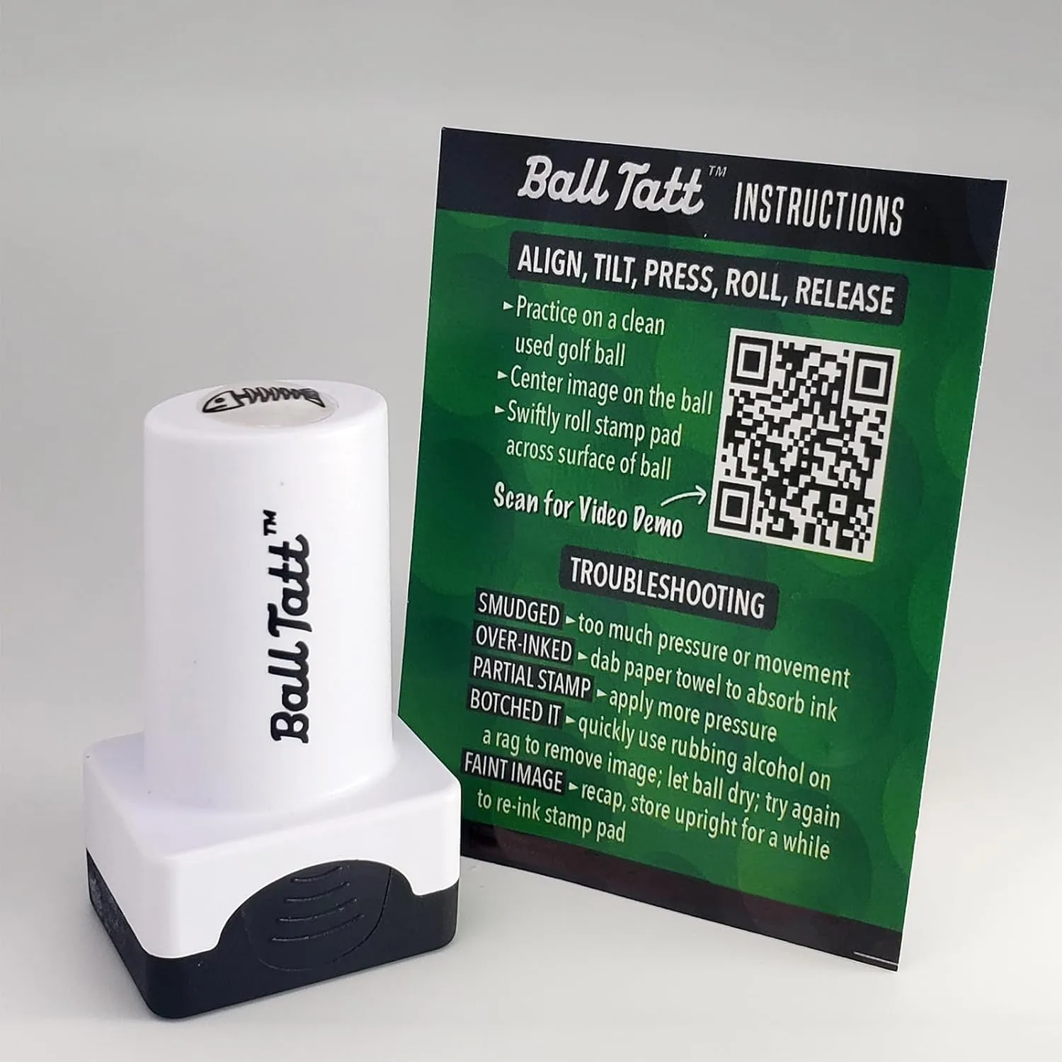 Golf Ball Stamp - Self-Inking Marker - Quick-Dry Permanent Marking Tool, No Leaks or Refills, Reusable & Waterproof Golfing Stamper - Ideal Gift for Golfers, Dads, (Animals and Plants)