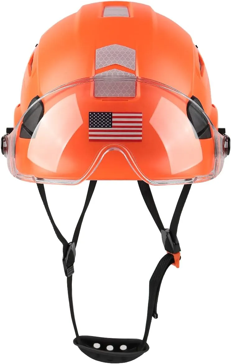 GREEN DEVIL Safety Helmet Hard Hat with Visor Chinstrap Adjustable Lightweight Vented ABS Work Helmet for Men and Women 6-Point Suspension ANSI Z89.1 Approved Ideal for Industrial & Construction
