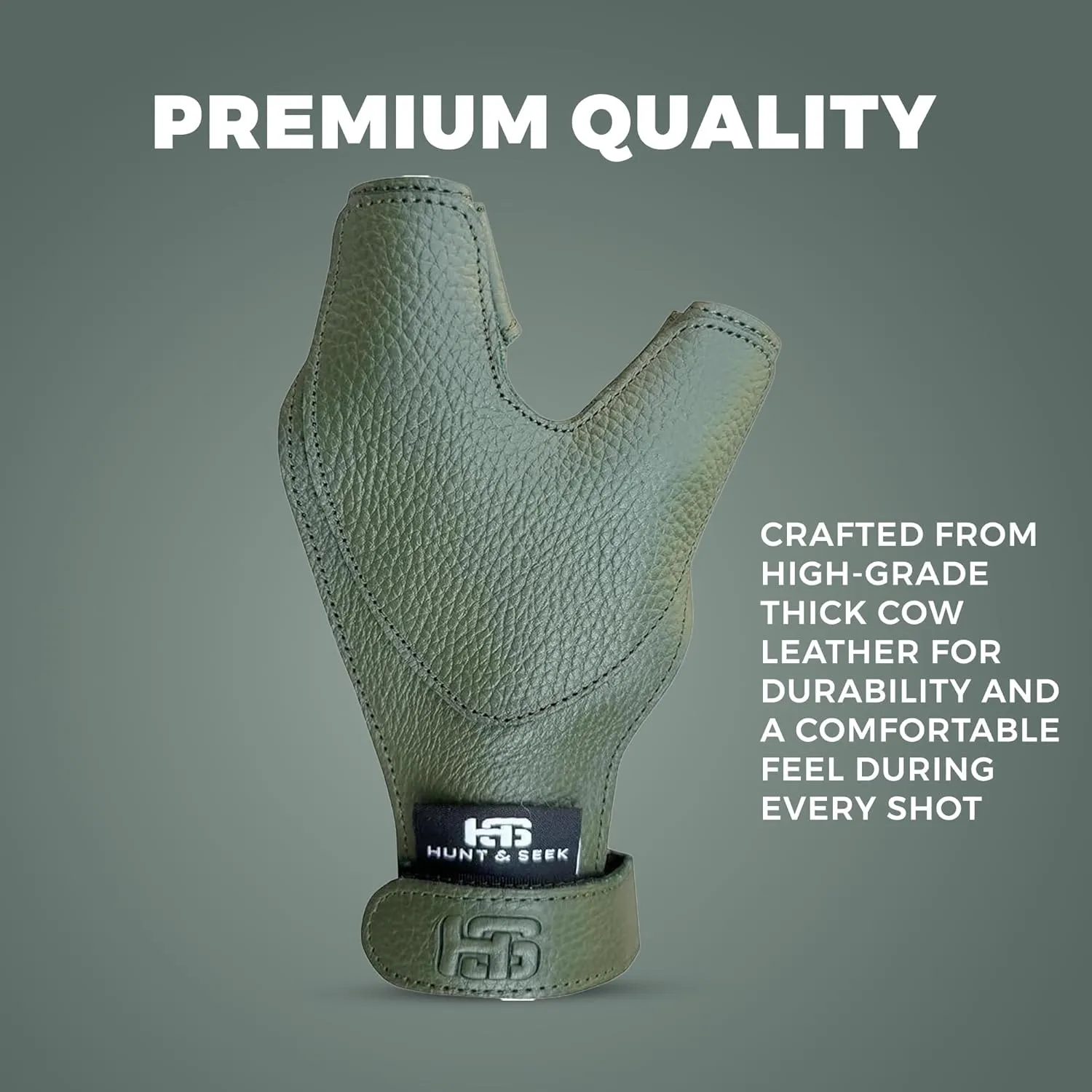 Hunt & Seek Thick Cow Leather Archery Hand Guard Protector Bow Glove for Traditional Long Recurve & Compound Bow