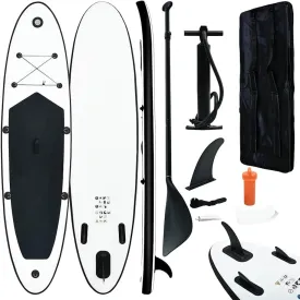 Inflatable Stand Up Paddle Board for Enhanced Fun on The Water, Lightweight and Stable, for Learning and Recreation, Black and White