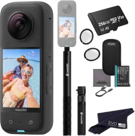 insta360 X3- Waterproof 360 Action Camera 1/2'' 48MP Sensors, 5.7K 360 HDR Video, 72MP 360 Photo, 4K Single-Lens, 2.29'' Touchscreen, AI Editing,Bundle Includes Bullet time, Lens Guard&256GB Black
