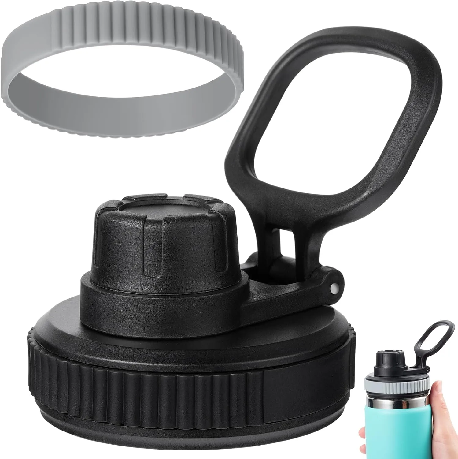 Lid for Hydro Flask Wide Mouth, 2-in-1 Straw Lid and Spout Lid for Hydro Flask 12 16 20 32 40 OZ Wide Mouth Water Bottle, Chug Cap Replacement Accessories