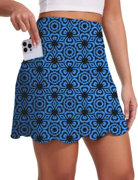 M MOTEEPI Skorts for Woman with Pockets 16" Golf Athletic Skirts Scalloped Hem Tennis Skirt Dressy Casual
