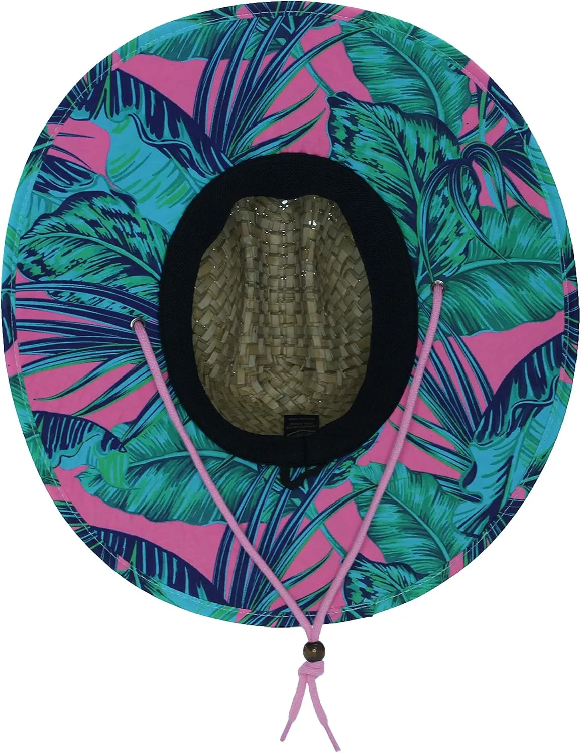 Malabar Hat Fabric Pattern Print Straw Sunhat Men & Women, Lifeguard Hat, Swim, Paddle Board, Boat, Fishing, Fits All
