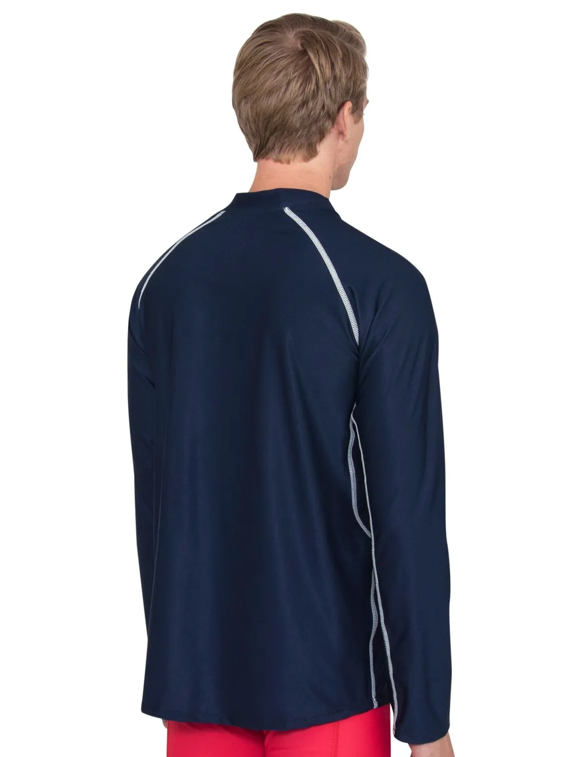 Men's  Chlorine Resistant Long Sleeve Rash Guard - Navy