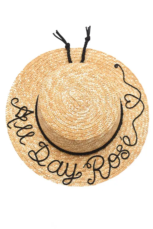 Myaraa All Day Rosé String Bow Boater Hat