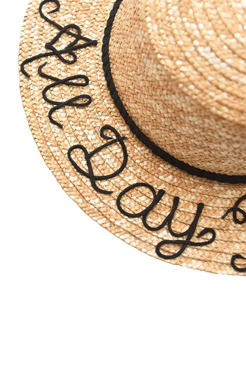 Myaraa All Day Rosé String Bow Boater Hat