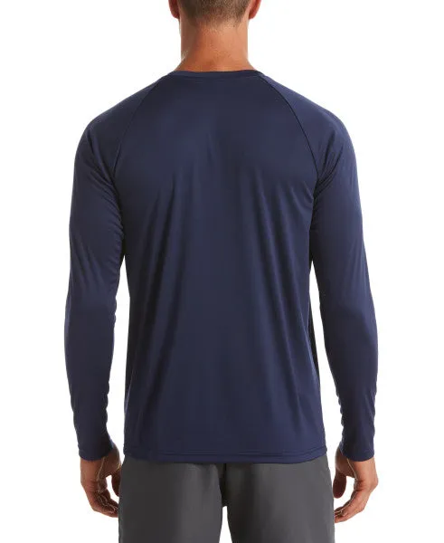 Nike Swim Men's Solid Long-Sleeve Hydroguard Swim Shirt Midnight Navy