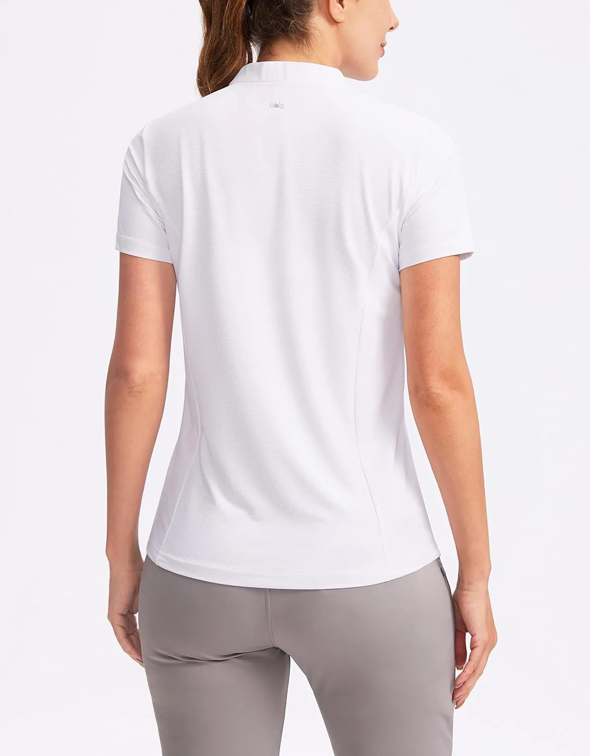 Obla Women's Golf Polo Shirt V-Neck Short Sleeve Collarless Quick Dry Tennis Running T Shirt Golf Tops for Women