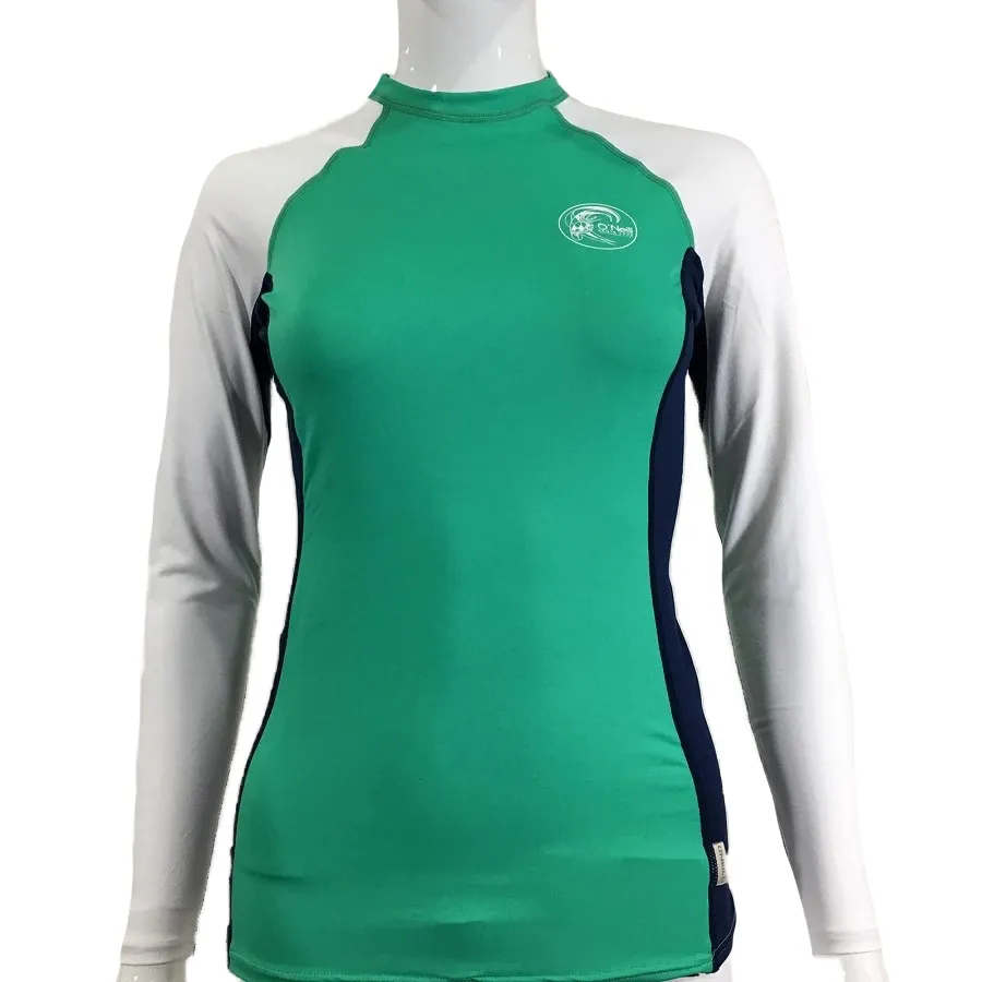 O'neill Womens Skins Crew Long Sleeve RG402650SEA - Seaglass Navy White