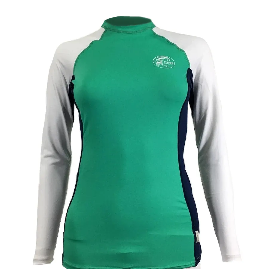 O'neill Womens Skins Crew Long Sleeve RG402650SEA - Seaglass Navy White