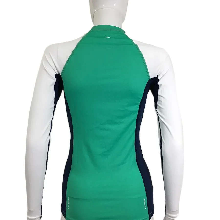 O'neill Womens Skins Crew Long Sleeve RG402650SEA - Seaglass Navy White