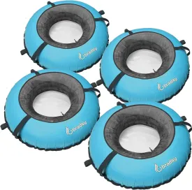 Pack of Four Bradley Heavy Duty Tubes for Floating The River; Whitewater Water Tube; Rubber Inner Tube with Cover for River Floating; Linking Tubes for Floating The River; River raft Tube