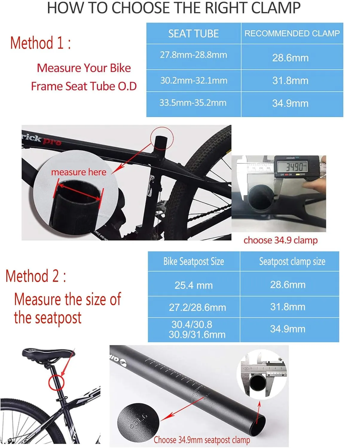 PLATT Bike Seat Post Clamp Aluminium Alloy Bicycle Quick Release Seatpost Collar 28.6mm / 31.8mm /34.9mm