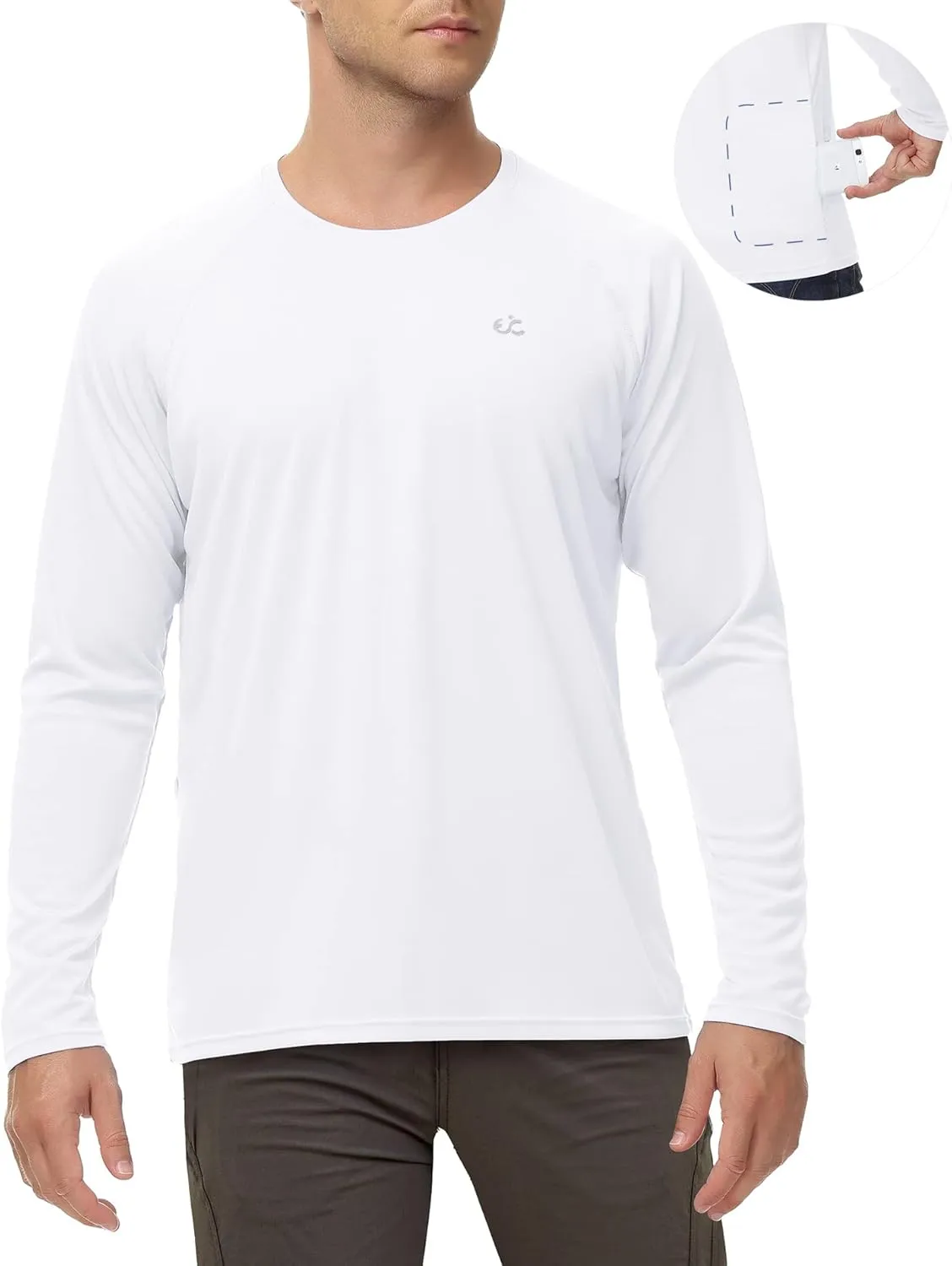 Rash Guard for Men Swim Shirt Quick Dry Fishing Shirts for Men UPF 50  Long Sleeve UV Sun Protection Beach Shirts