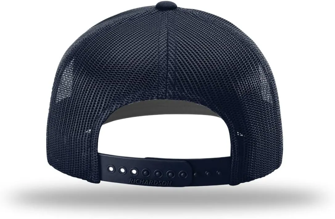 Richardson American Gulf Hat, Trucker Style Mesh Back Cap with Custom Laser Engraved Leather Patch