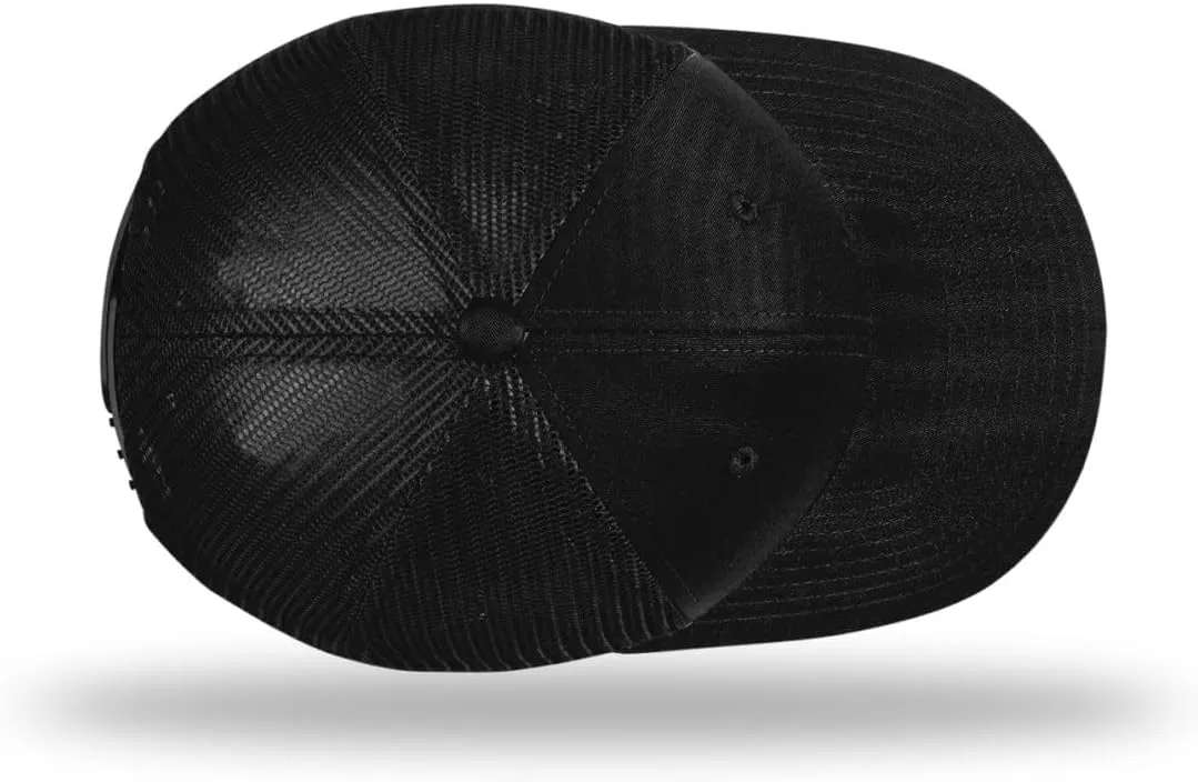 Richardson American Gulf Hat, Trucker Style Mesh Back Cap with Custom Laser Engraved Leather Patch