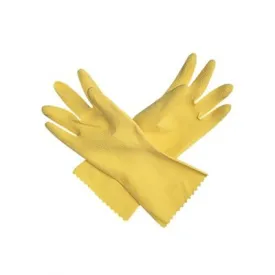 San Jamar Large Size Latex Flock Lined Gloves, Yellow