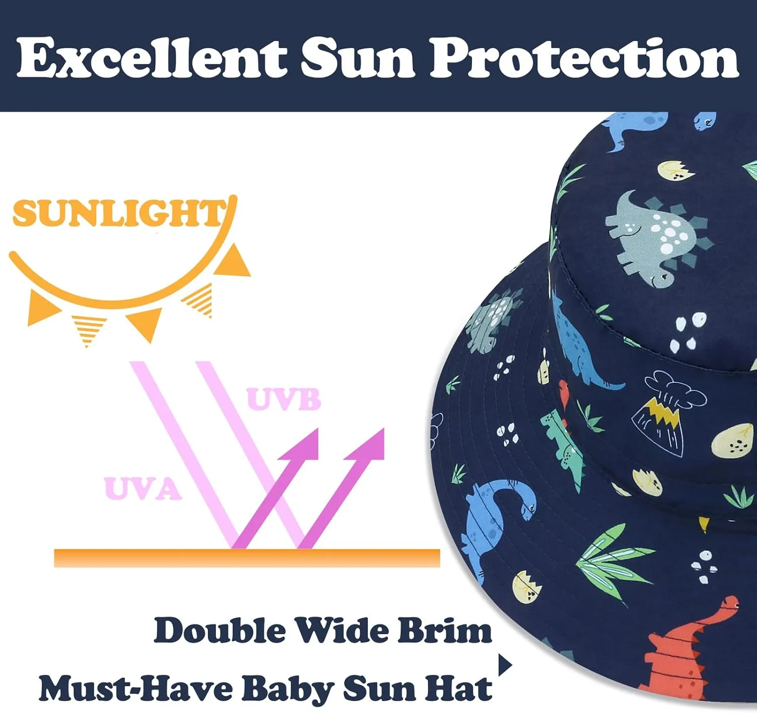 Sarfel Baby Sun Hat Summer Baby Boy Hats UPF 50  Sun Protection Toddler Hat Bucket for Baby Girl Adjustable Kid Cap